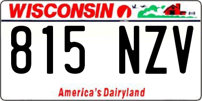 WI license plate 815NZV