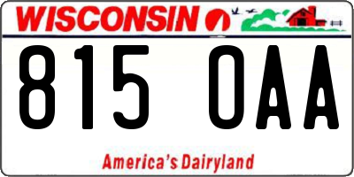 WI license plate 815OAA