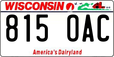 WI license plate 815OAC