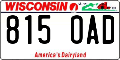 WI license plate 815OAD