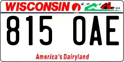 WI license plate 815OAE