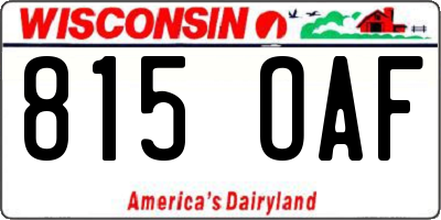 WI license plate 815OAF