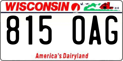 WI license plate 815OAG
