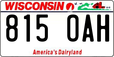 WI license plate 815OAH