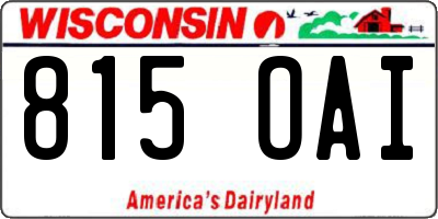 WI license plate 815OAI