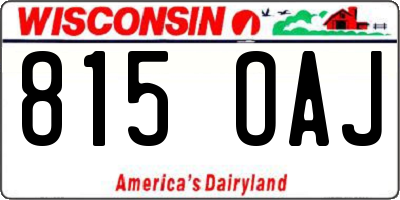 WI license plate 815OAJ