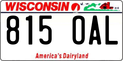 WI license plate 815OAL