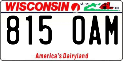 WI license plate 815OAM