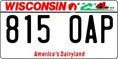 WI license plate 815OAP