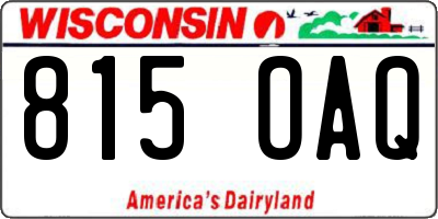 WI license plate 815OAQ
