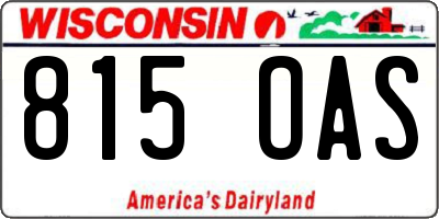 WI license plate 815OAS