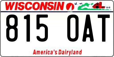 WI license plate 815OAT