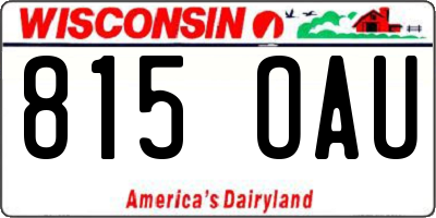 WI license plate 815OAU