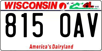 WI license plate 815OAV
