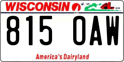 WI license plate 815OAW