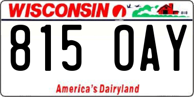 WI license plate 815OAY