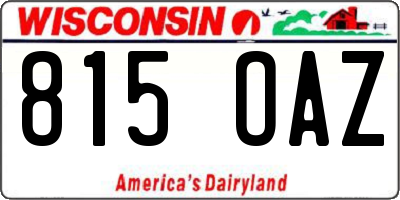 WI license plate 815OAZ