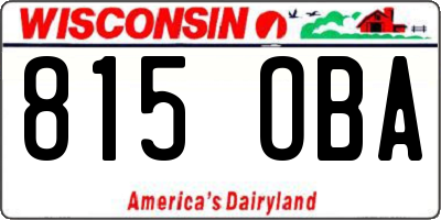 WI license plate 815OBA