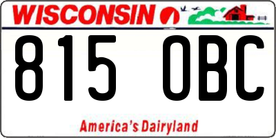 WI license plate 815OBC