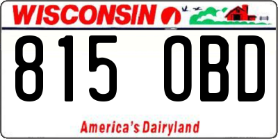WI license plate 815OBD