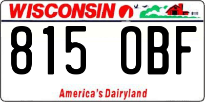 WI license plate 815OBF
