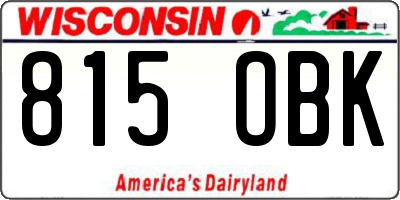 WI license plate 815OBK