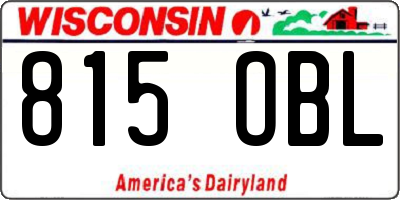 WI license plate 815OBL