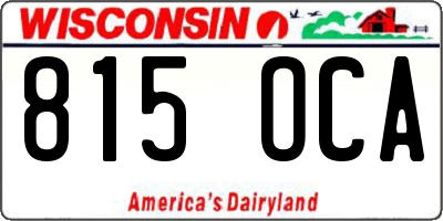 WI license plate 815OCA