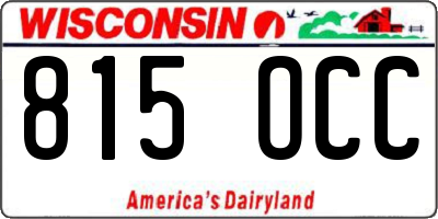 WI license plate 815OCC