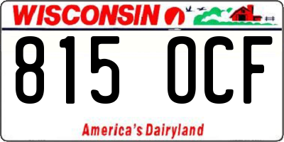 WI license plate 815OCF