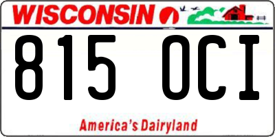 WI license plate 815OCI