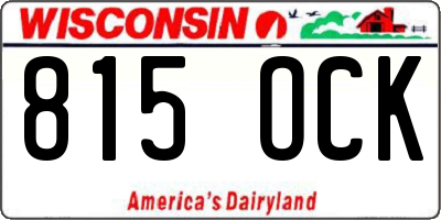 WI license plate 815OCK