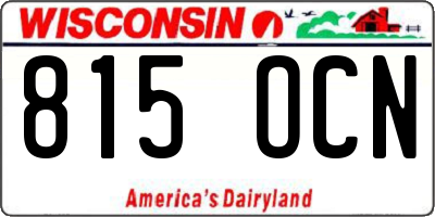 WI license plate 815OCN