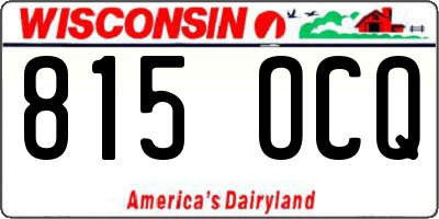 WI license plate 815OCQ