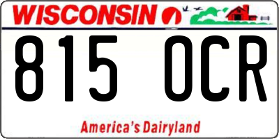 WI license plate 815OCR