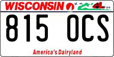 WI license plate 815OCS