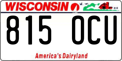 WI license plate 815OCU