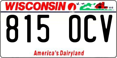 WI license plate 815OCV