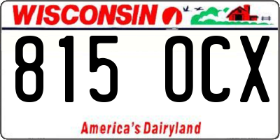 WI license plate 815OCX