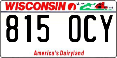WI license plate 815OCY