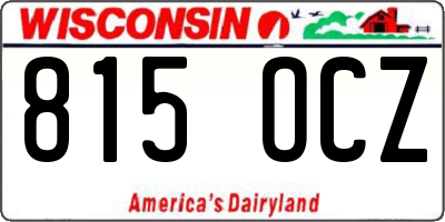WI license plate 815OCZ