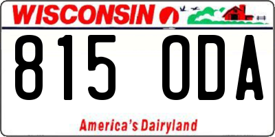 WI license plate 815ODA