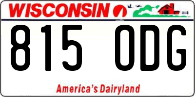 WI license plate 815ODG