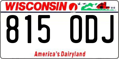 WI license plate 815ODJ