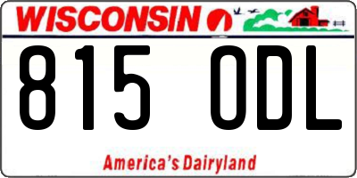 WI license plate 815ODL