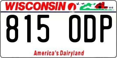 WI license plate 815ODP