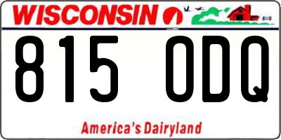 WI license plate 815ODQ