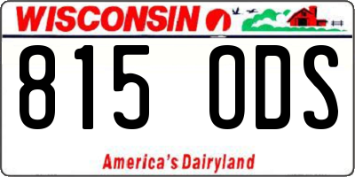 WI license plate 815ODS