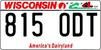 WI license plate 815ODT