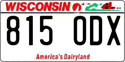WI license plate 815ODX
